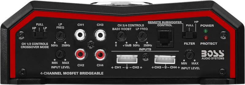 BOSS Audio Systems Elite BE1600.4 4 Channel Car Amplifier - 1600 Watts, Class AB, Full Range, Bridgeable - Image 4